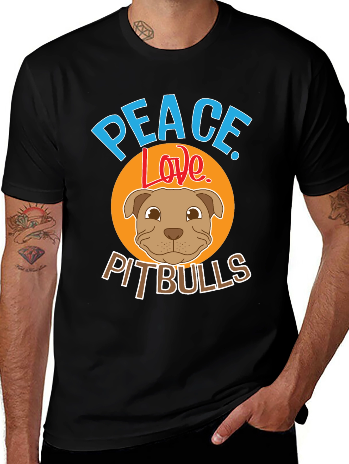 Peace Love Pitbulls Graphic Tee