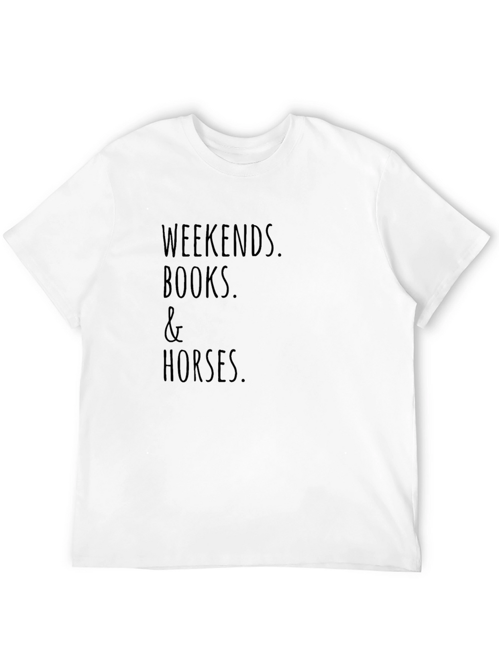 Weekends Books & Horses Black T-Shirt
