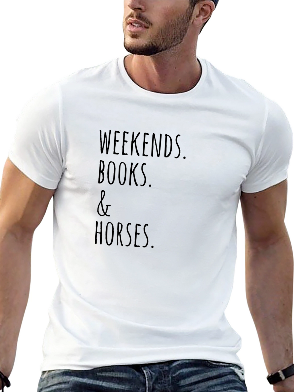 Weekends Books & Horses Black T-Shirt