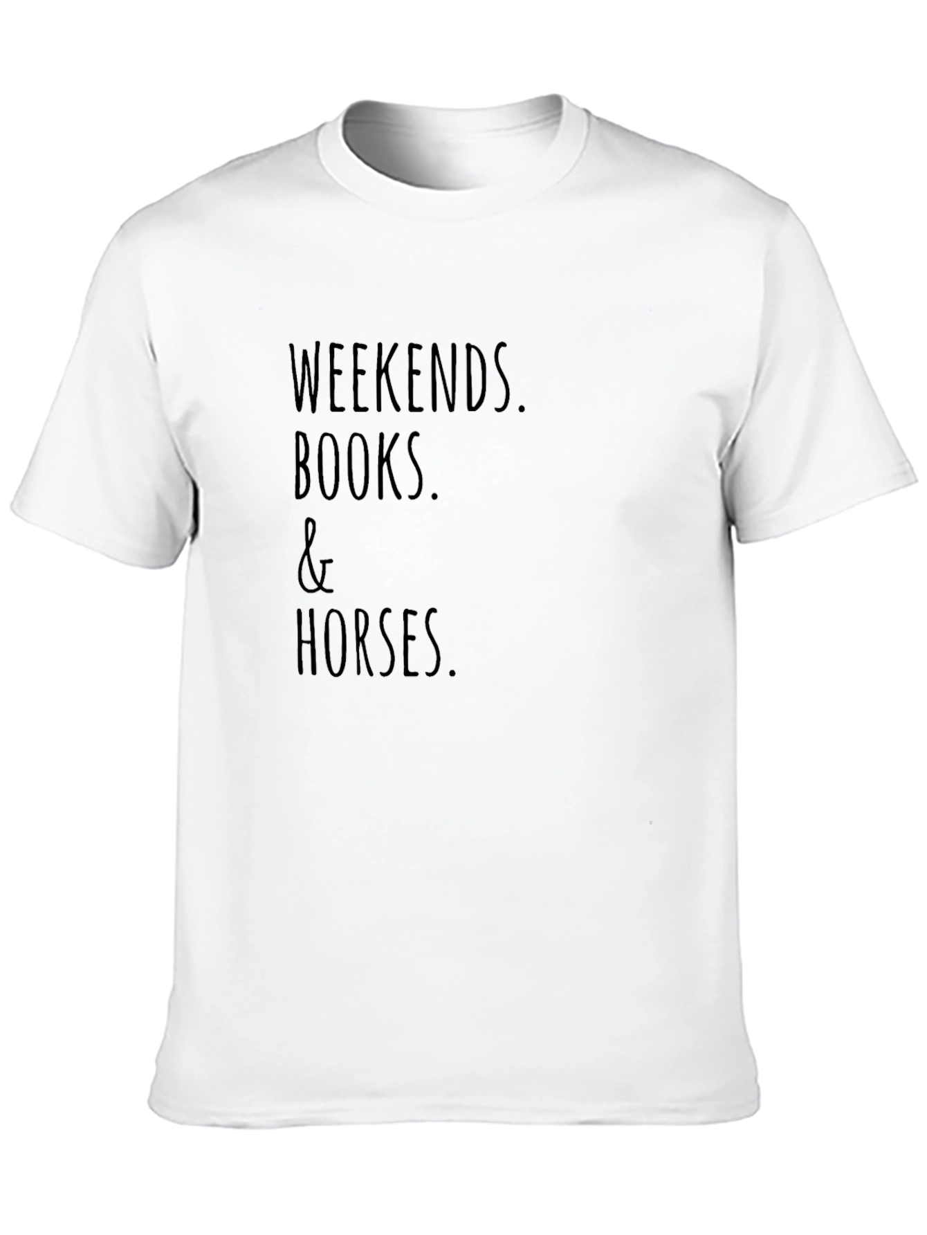 Weekends Books & Horses Black T-Shirt