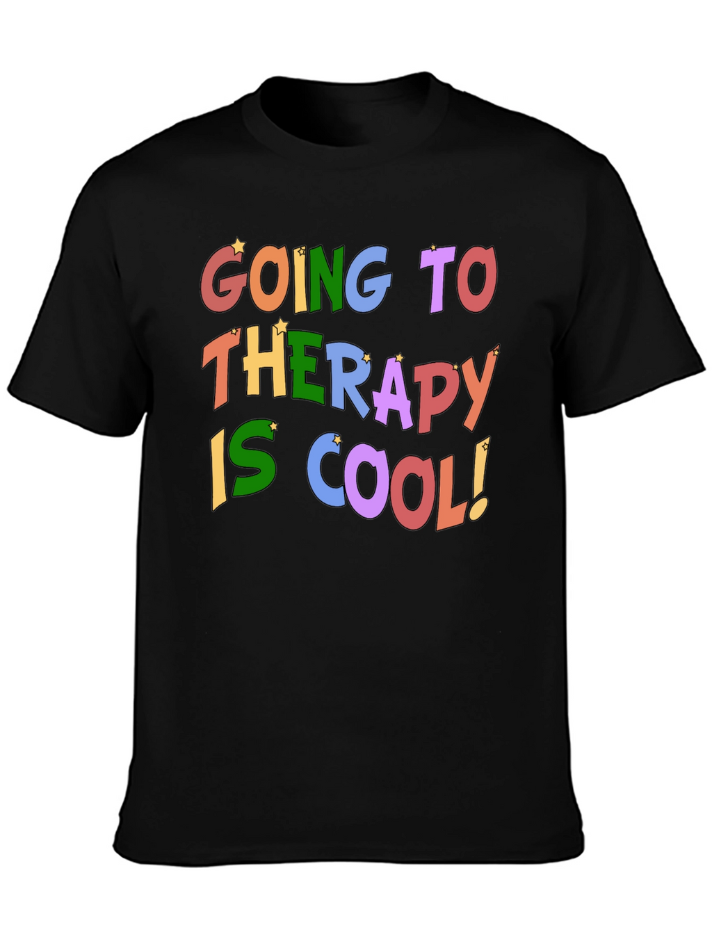 Therapy is Cool T-Shirt - Black Crew Neck