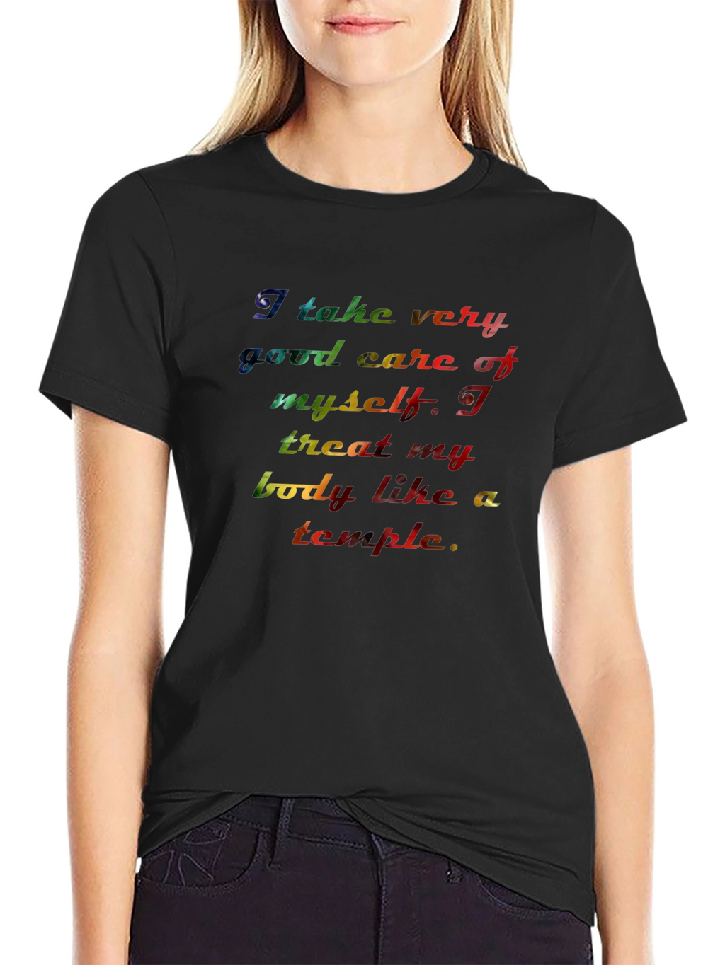 Inspirational Rainbow Text Graphic T-Shirt