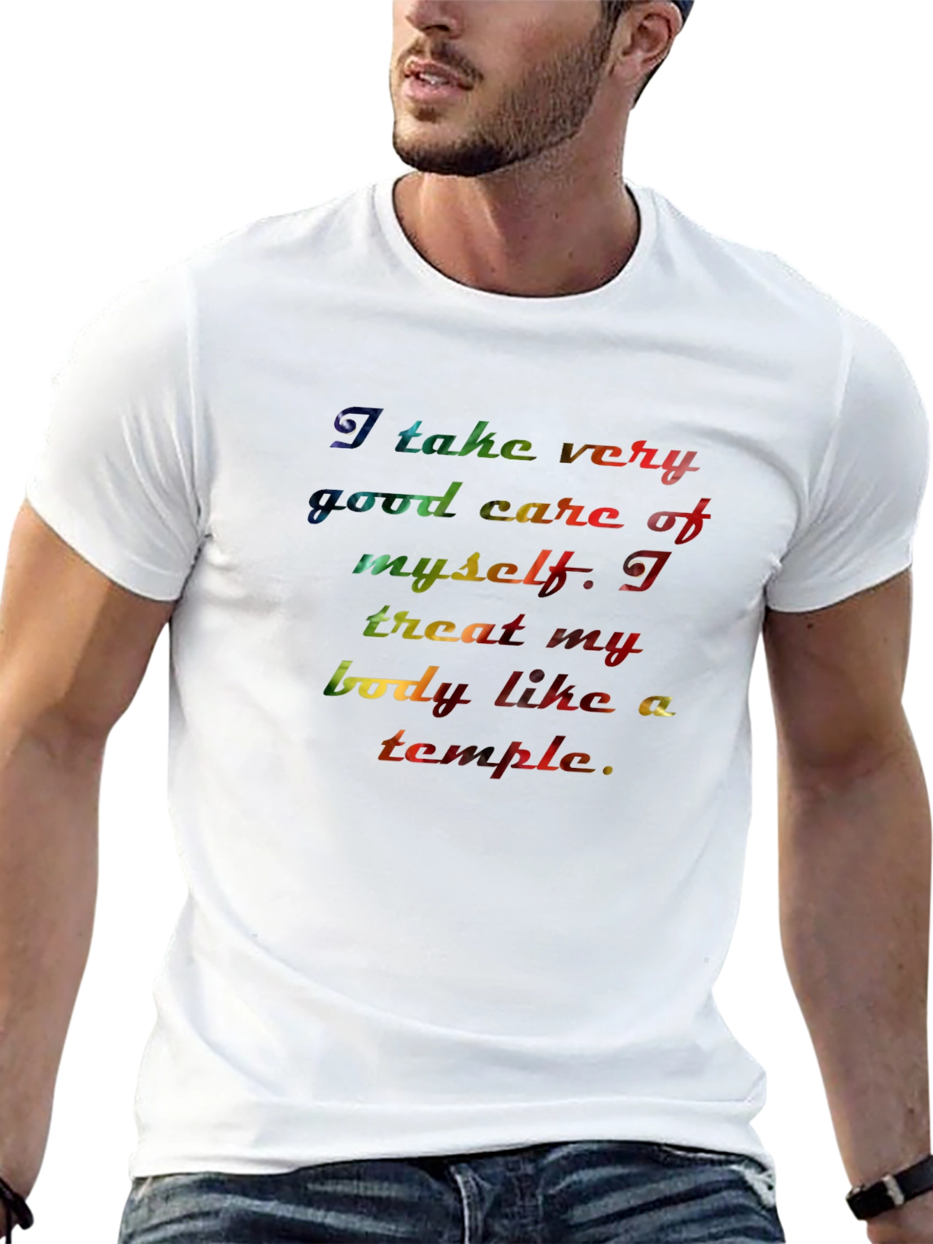 Inspirational Rainbow Text Graphic T-Shirt