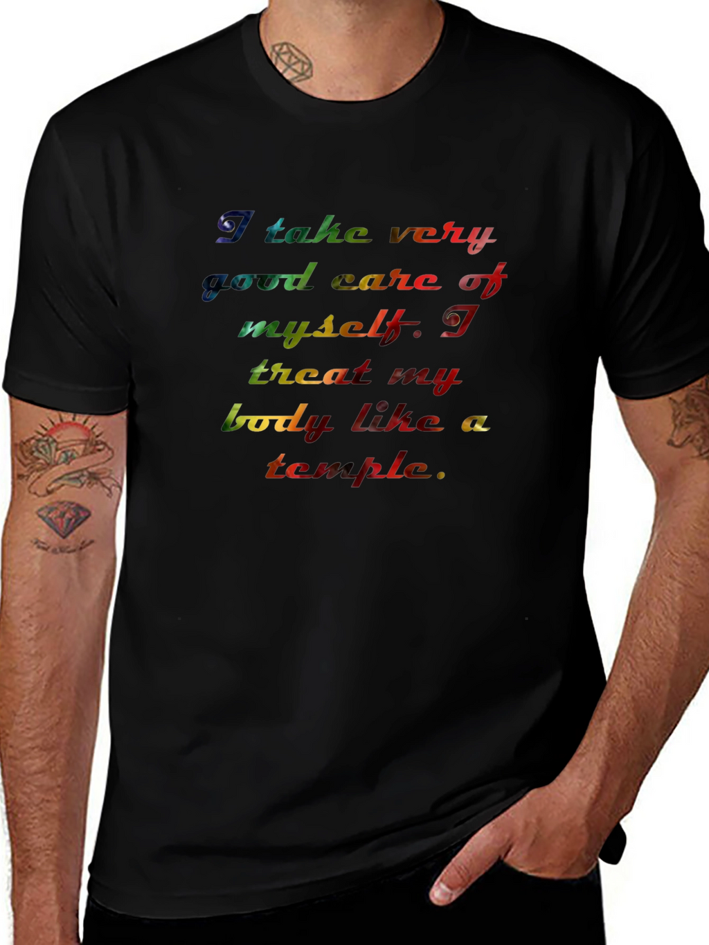 Inspirational Rainbow Text Graphic T-Shirt