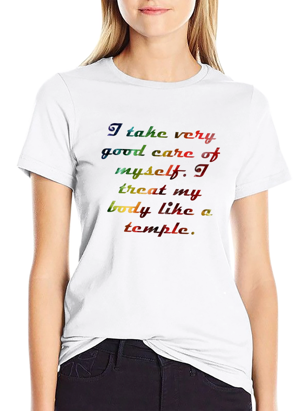 Inspirational Rainbow Text Graphic T-Shirt