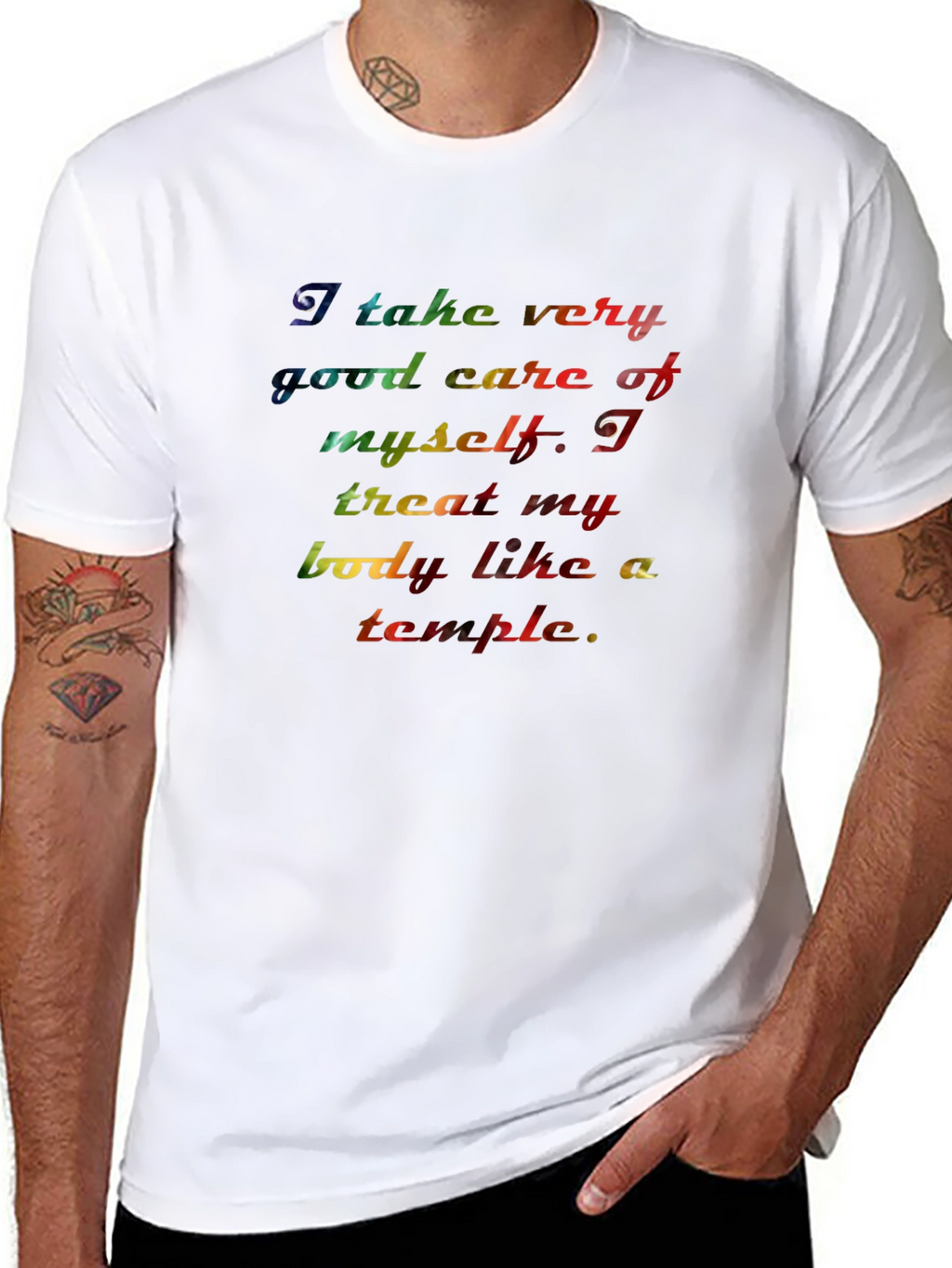 Inspirational Rainbow Text Graphic T-Shirt