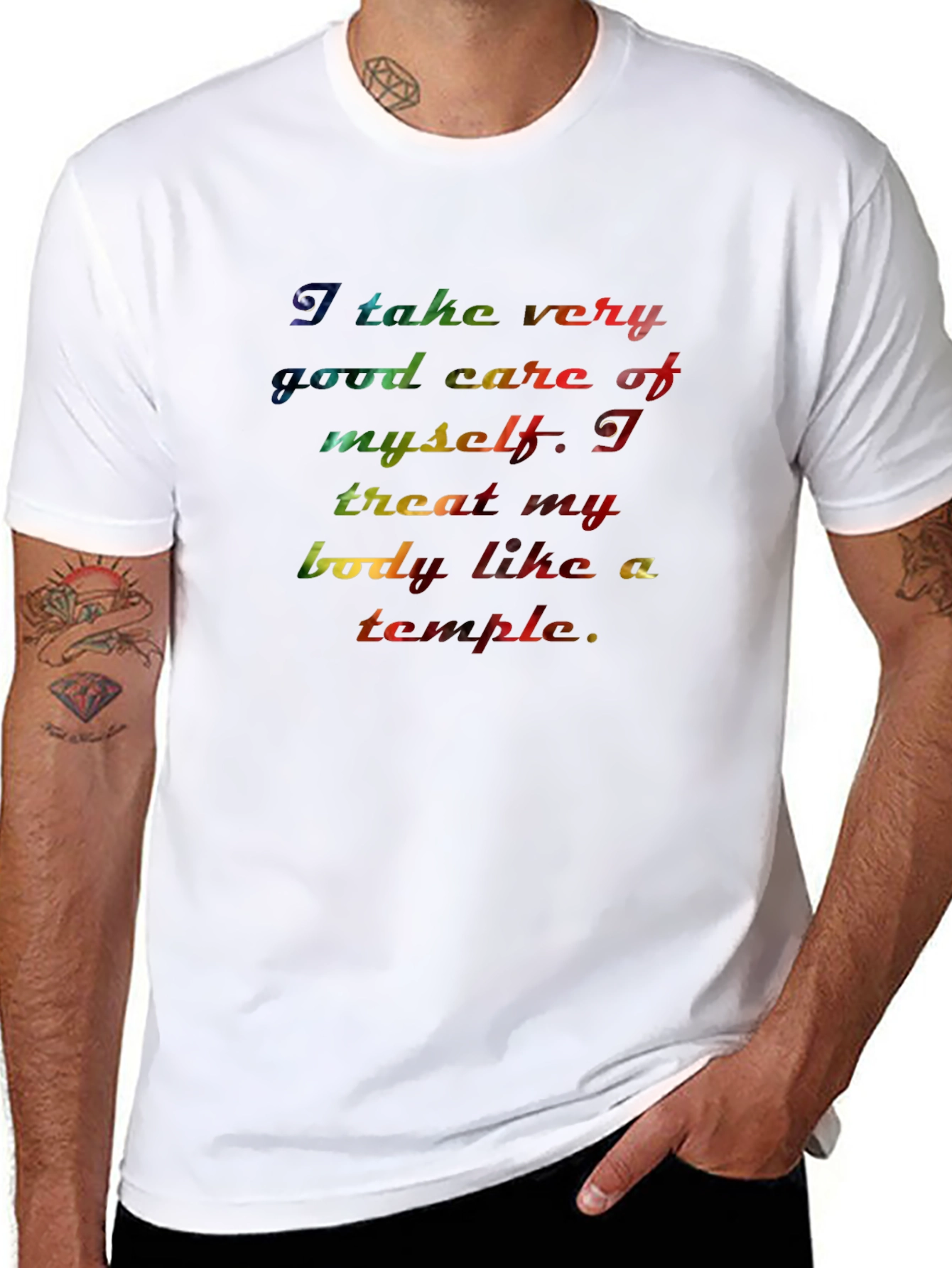 Inspirational Rainbow Text Graphic T-Shirt