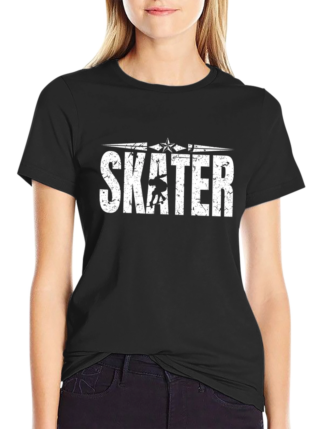 Skater Graphic Tee - Cool Black Skateboarder Shirt