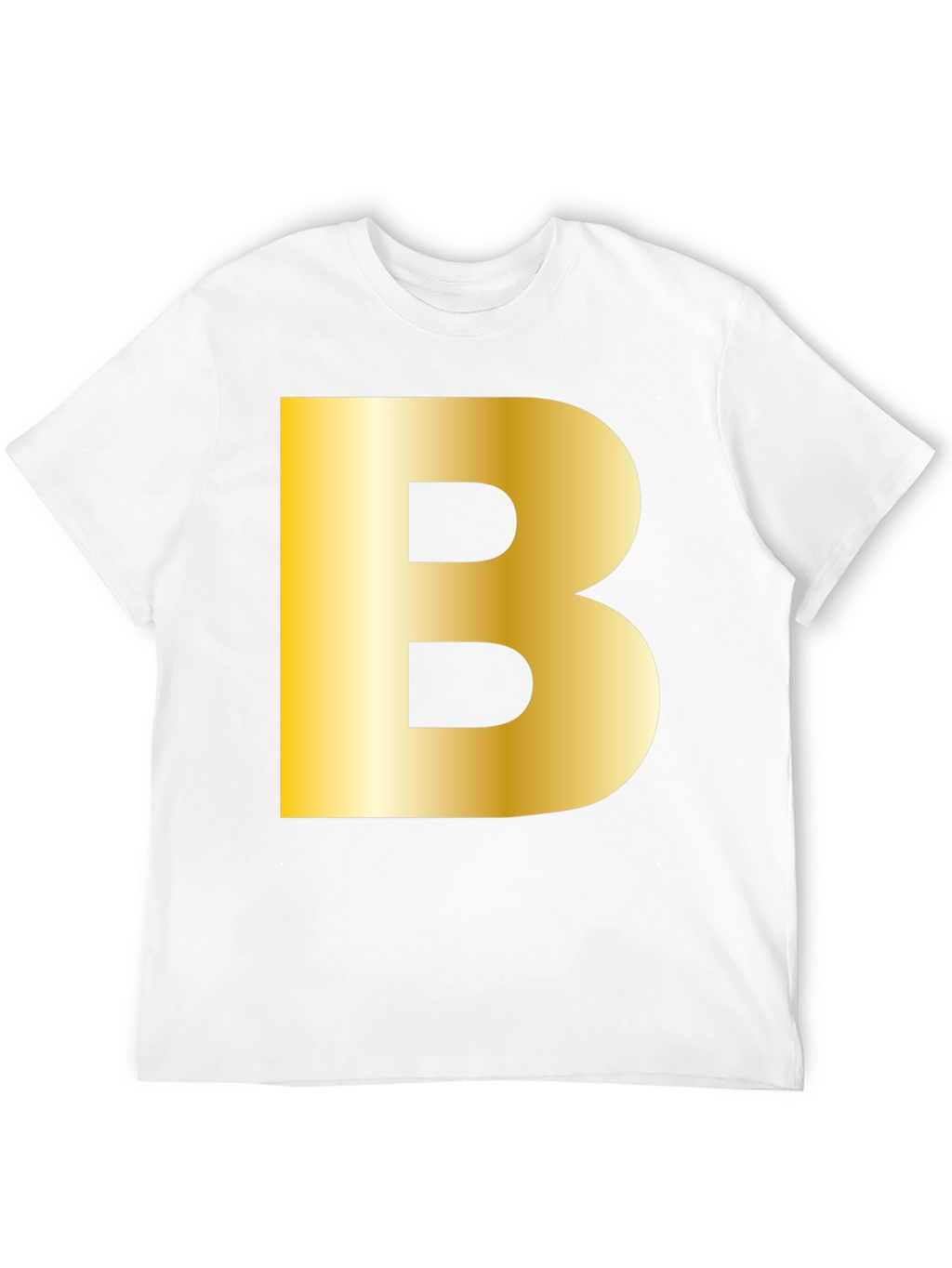 Golden B Initial Black T-Shirt - Bold Statement Tee