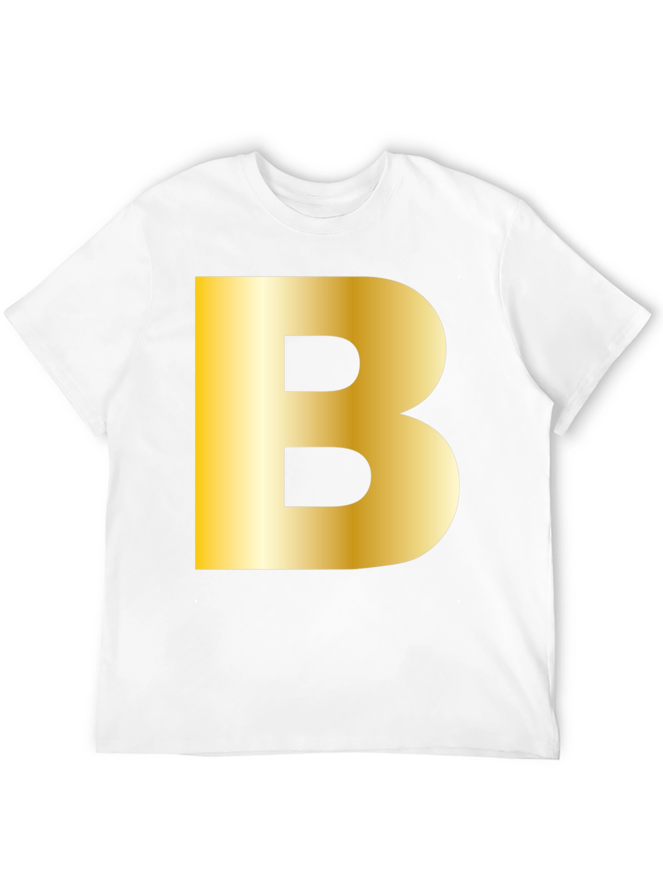 Golden B Initial Black T-Shirt - Bold Statement Tee