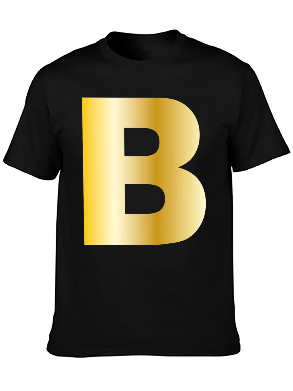 Golden B Initial Black T-Shirt - Bold Statement Tee