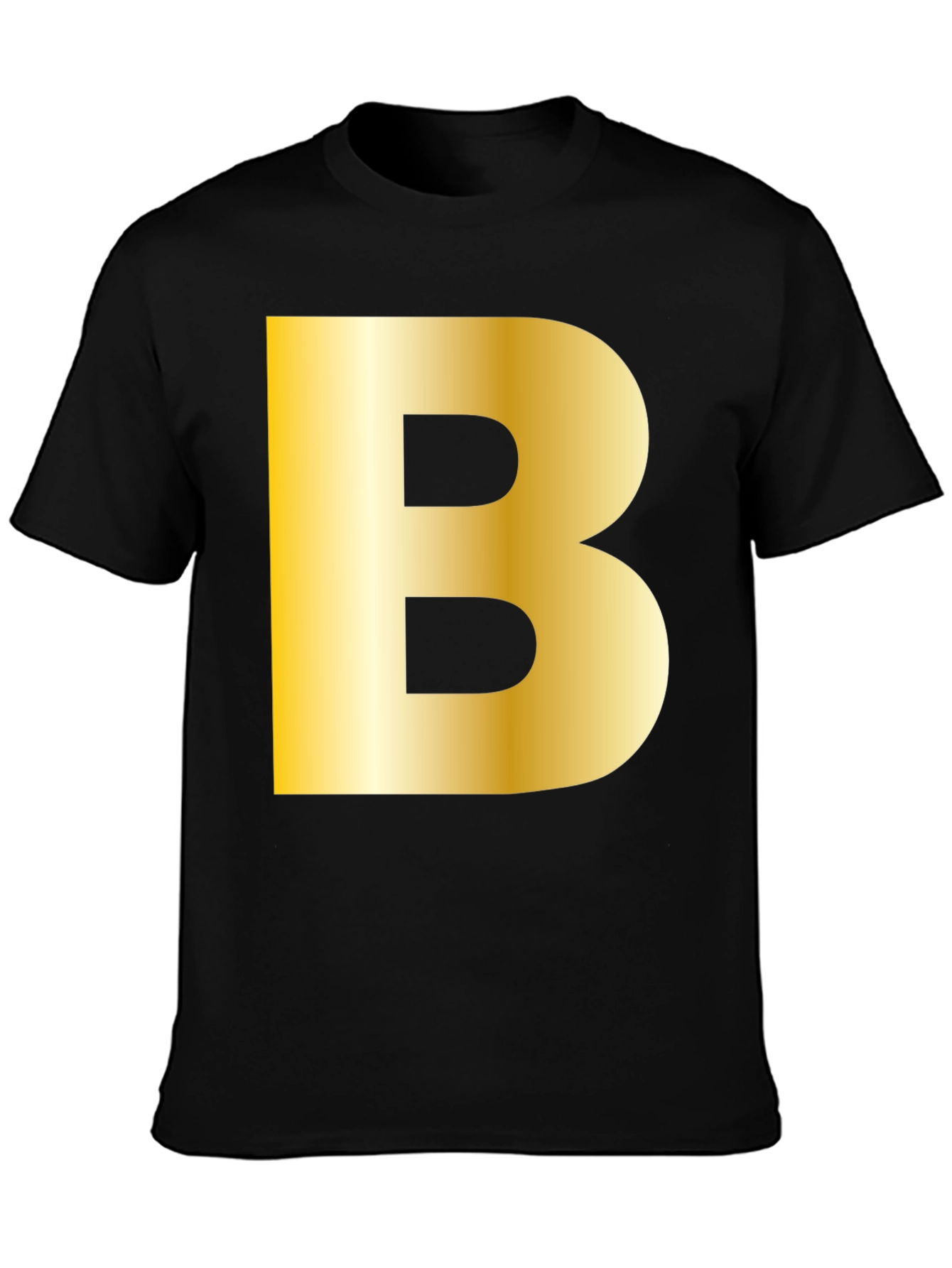 Golden B Initial Black T-Shirt - Bold Statement Tee