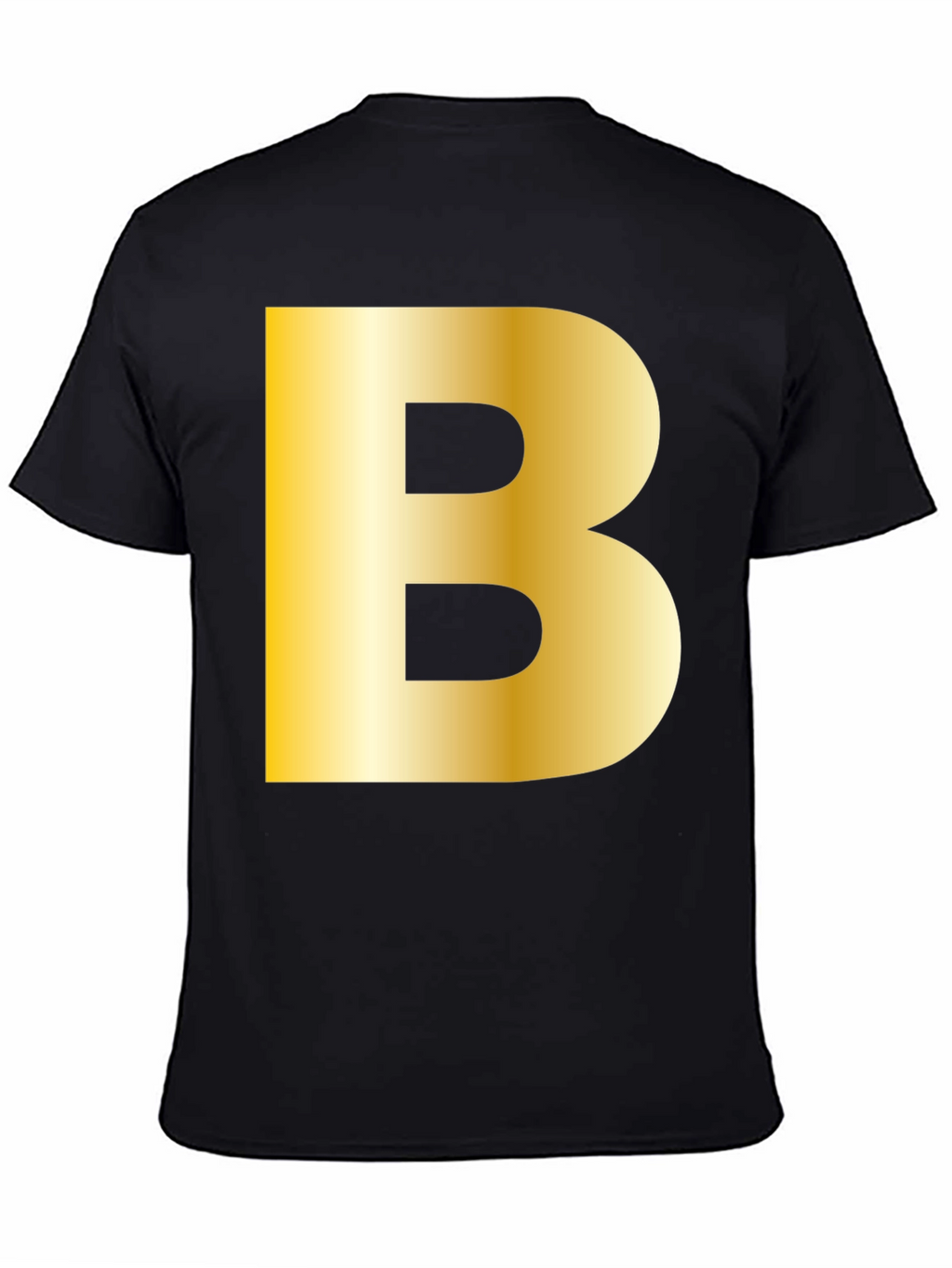 Golden B Initial Black T-Shirt - Bold Statement Tee