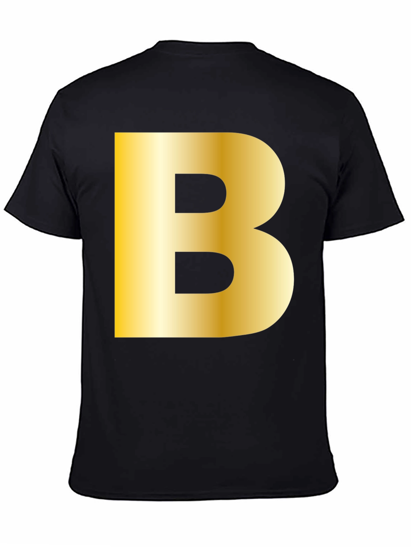 Golden B Initial Black T-Shirt - Bold Statement Tee