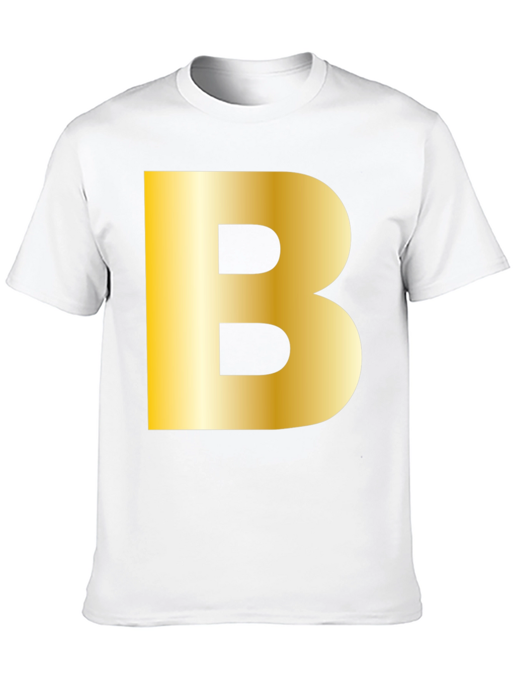 Golden B Initial Black T-Shirt - Bold Statement Tee