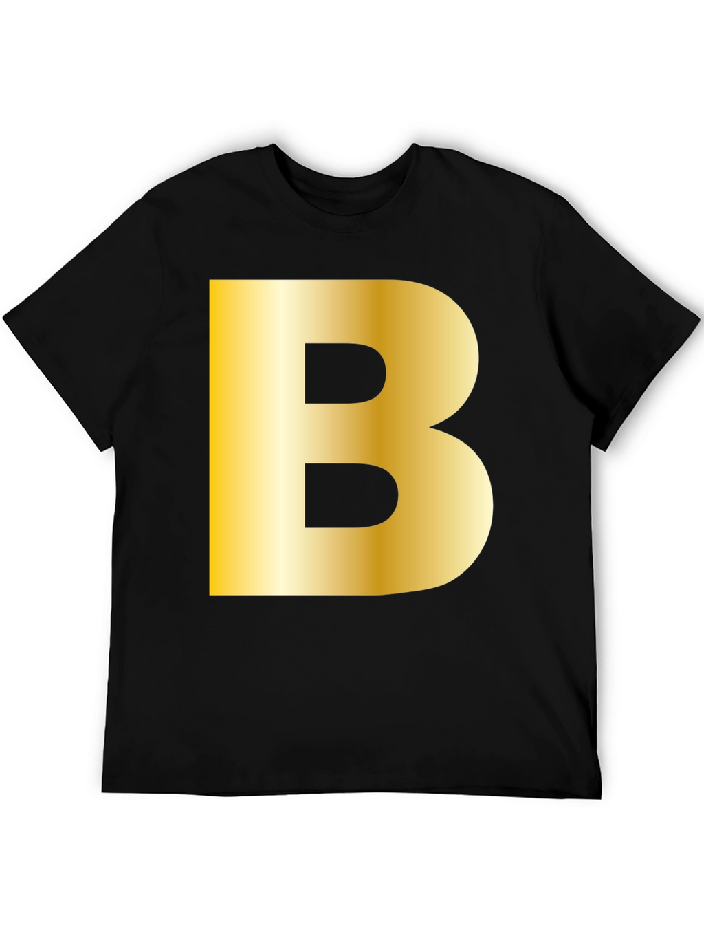 Golden B Initial Black T-Shirt - Bold Statement Tee