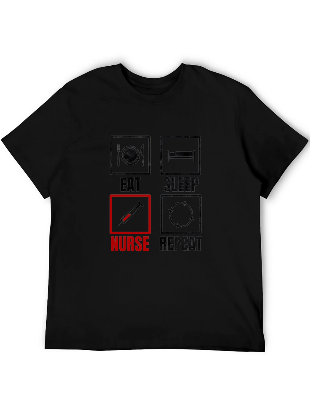 Eat Sleep Nurse Repeat Black T-Shirt