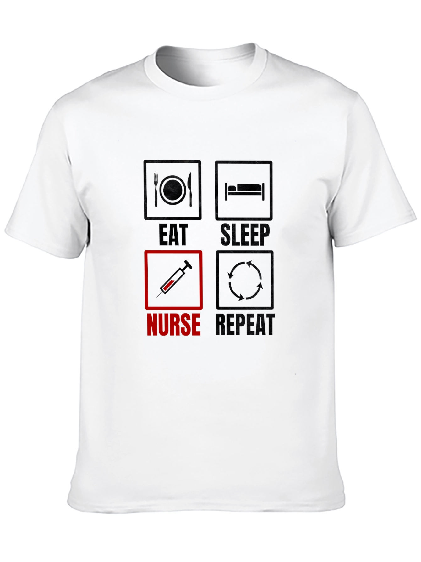 Eat Sleep Nurse Repeat Black T-Shirt