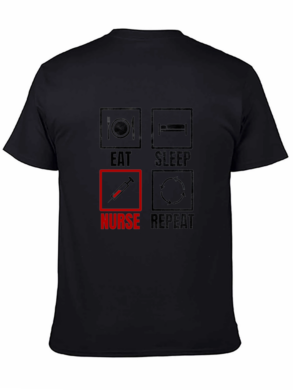 Eat Sleep Nurse Repeat Black T-Shirt