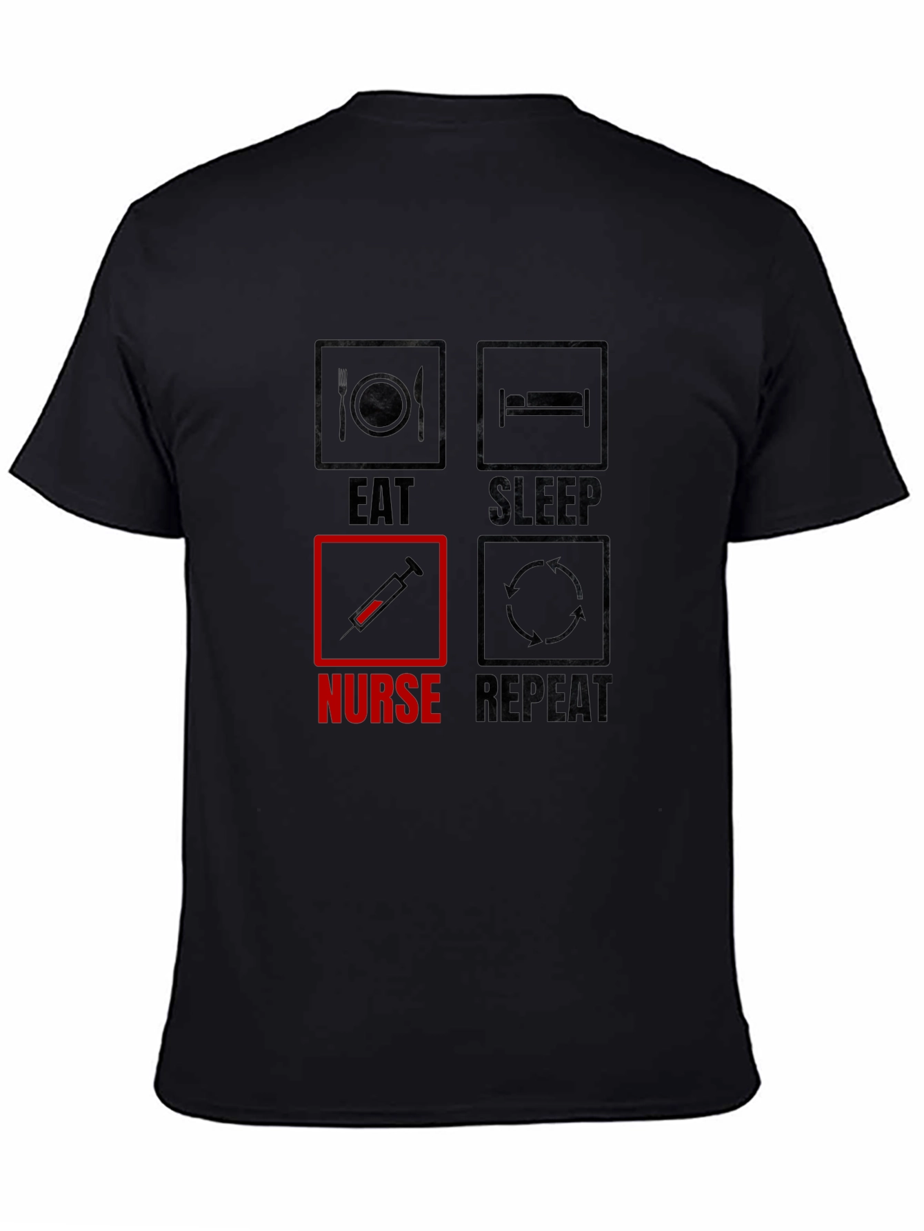 Eat Sleep Nurse Repeat Black T-Shirt