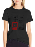 Eat Sleep Nurse Repeat Black T-Shirt