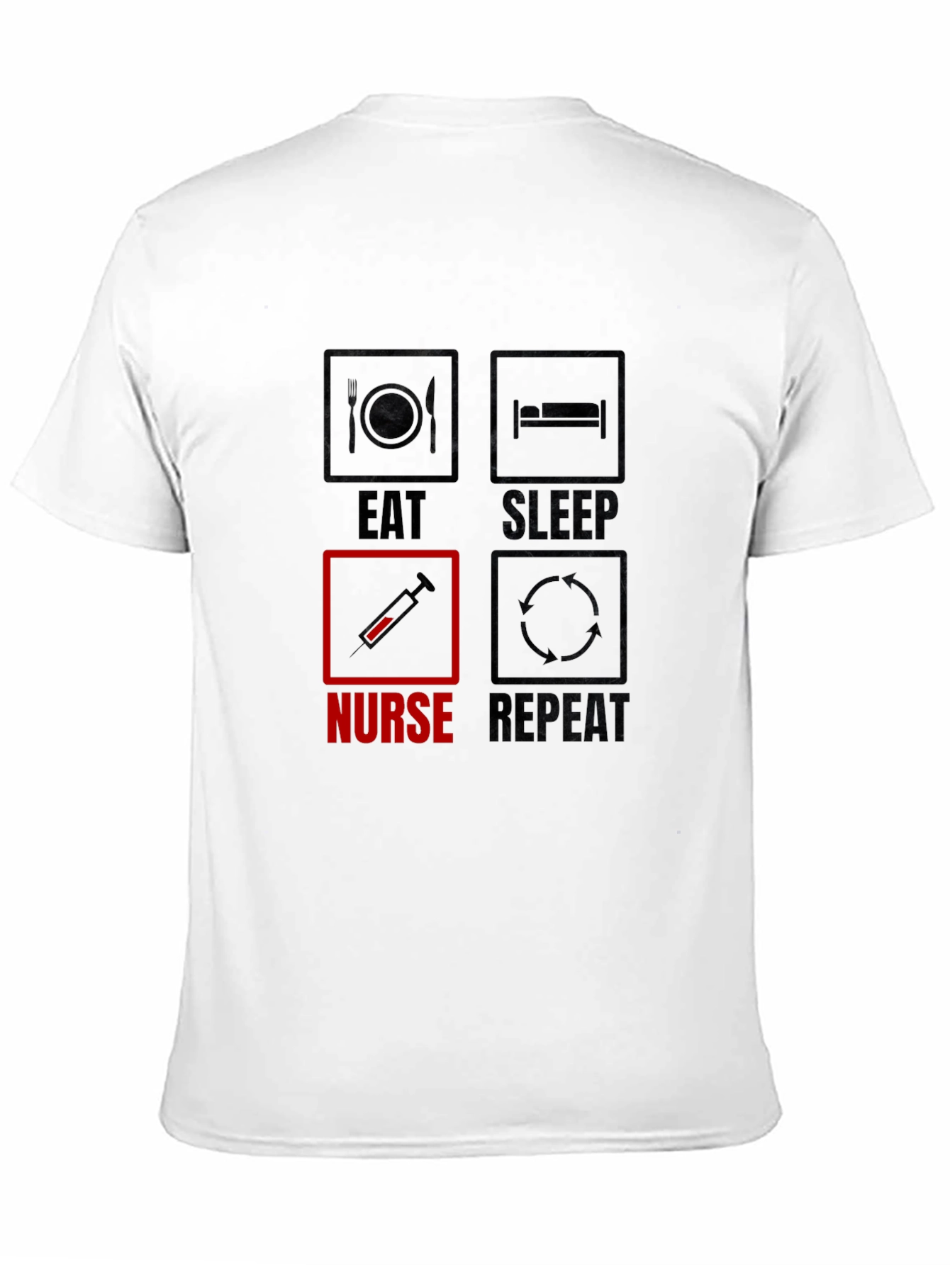 Eat Sleep Nurse Repeat Black T-Shirt