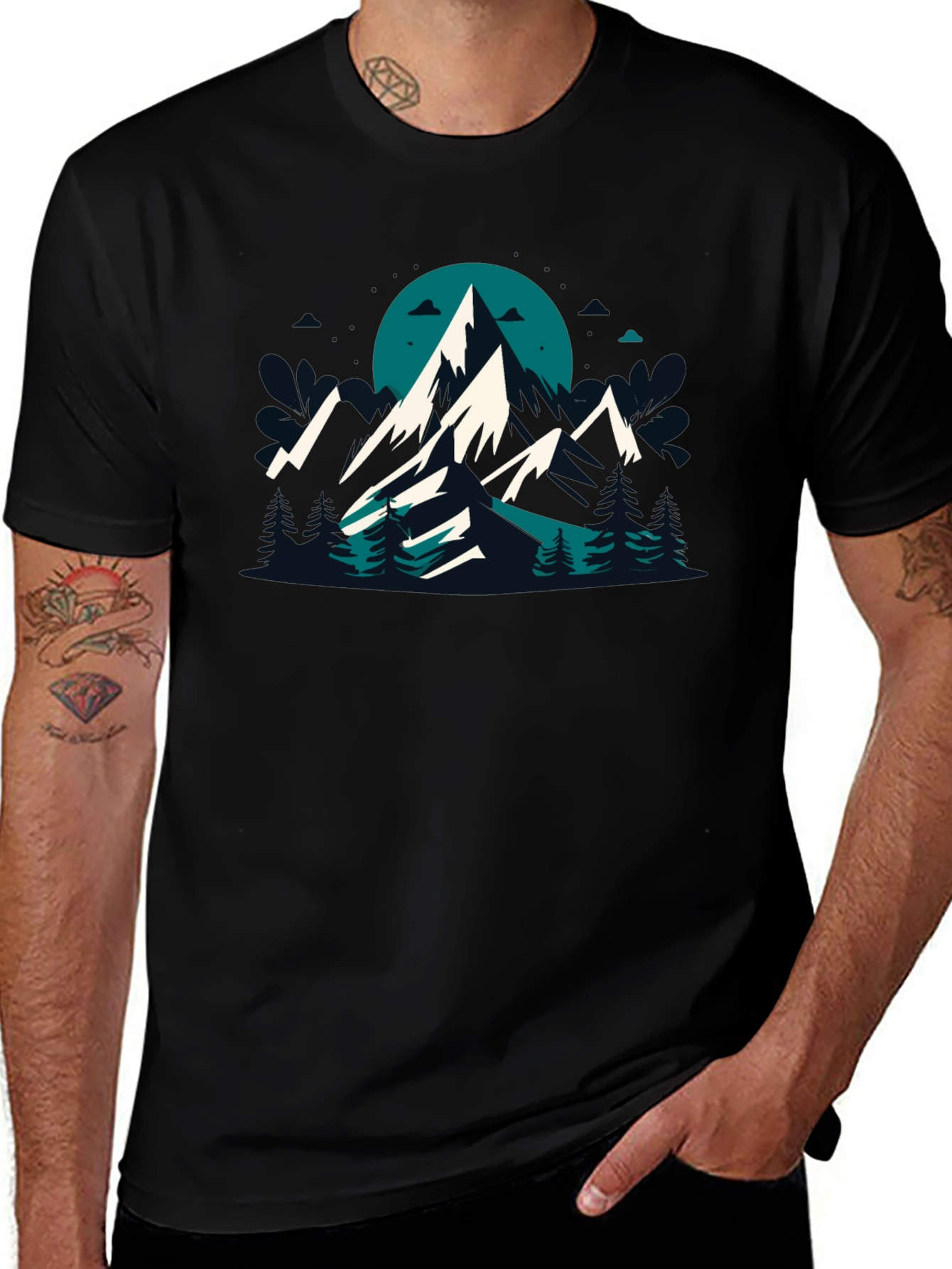 Mountain Graphic Black T-Shirt