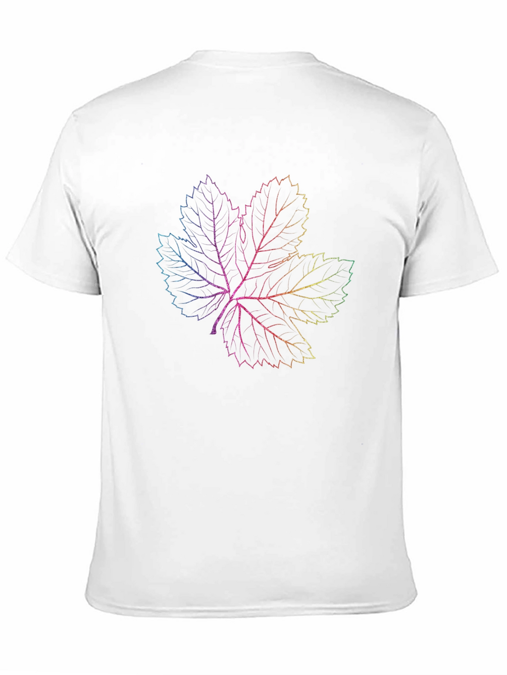 Rainbow Leaf Graphic Print Black T-Shirt