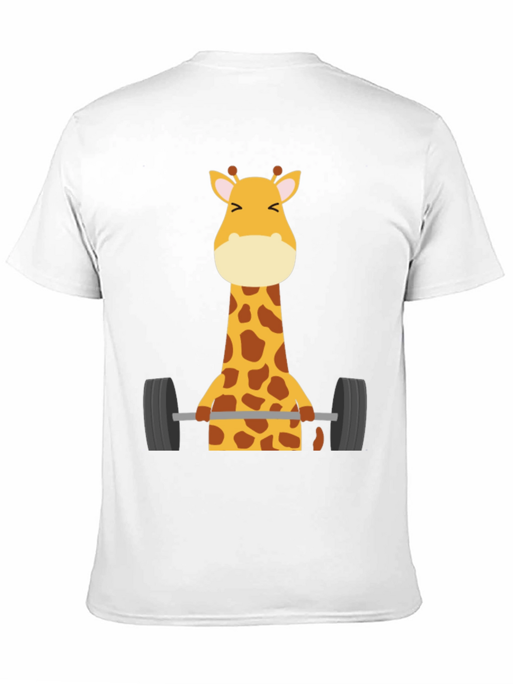 Giraffe Lifting Weights Graphic T-Shirt - Black