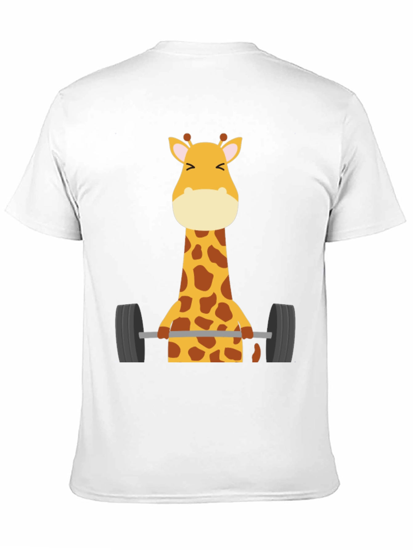 Giraffe Lifting Weights Graphic T-Shirt - Black