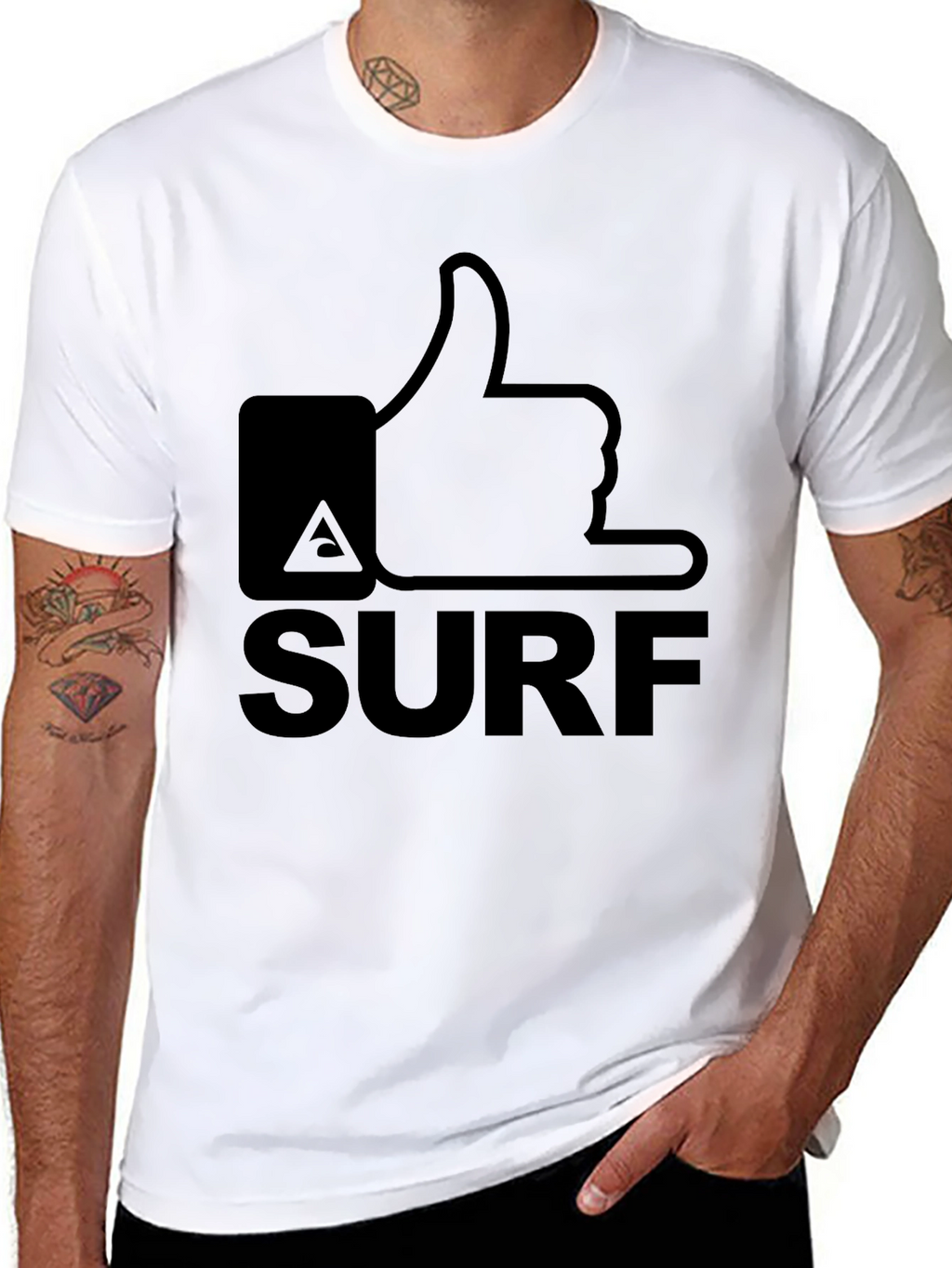 Surfs Up! Like-Minded Tee - Black Cotton