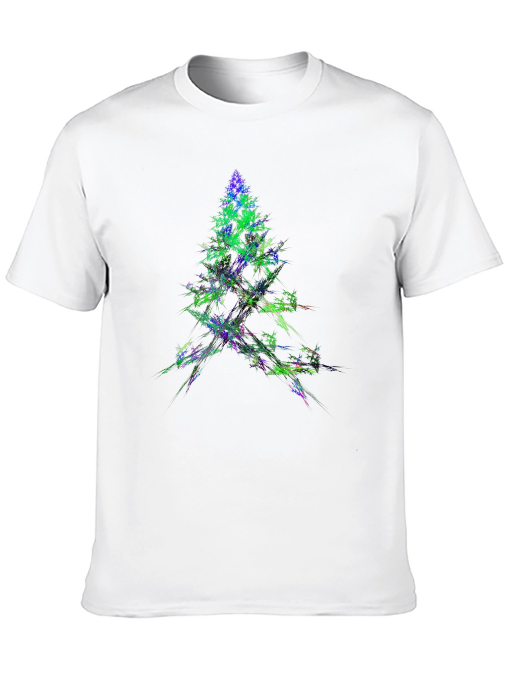 Abstract Christmas Tree Graphic Black T-Shirt