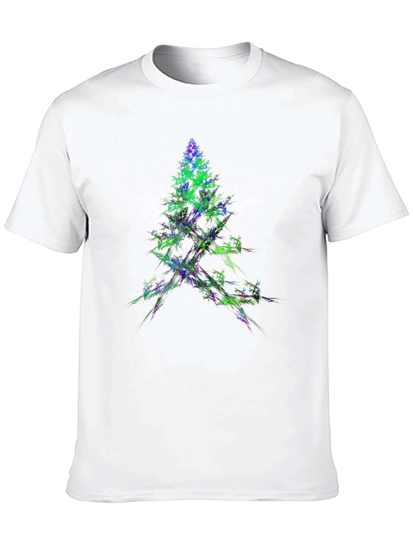 Abstract Christmas Tree Graphic Black T-Shirt