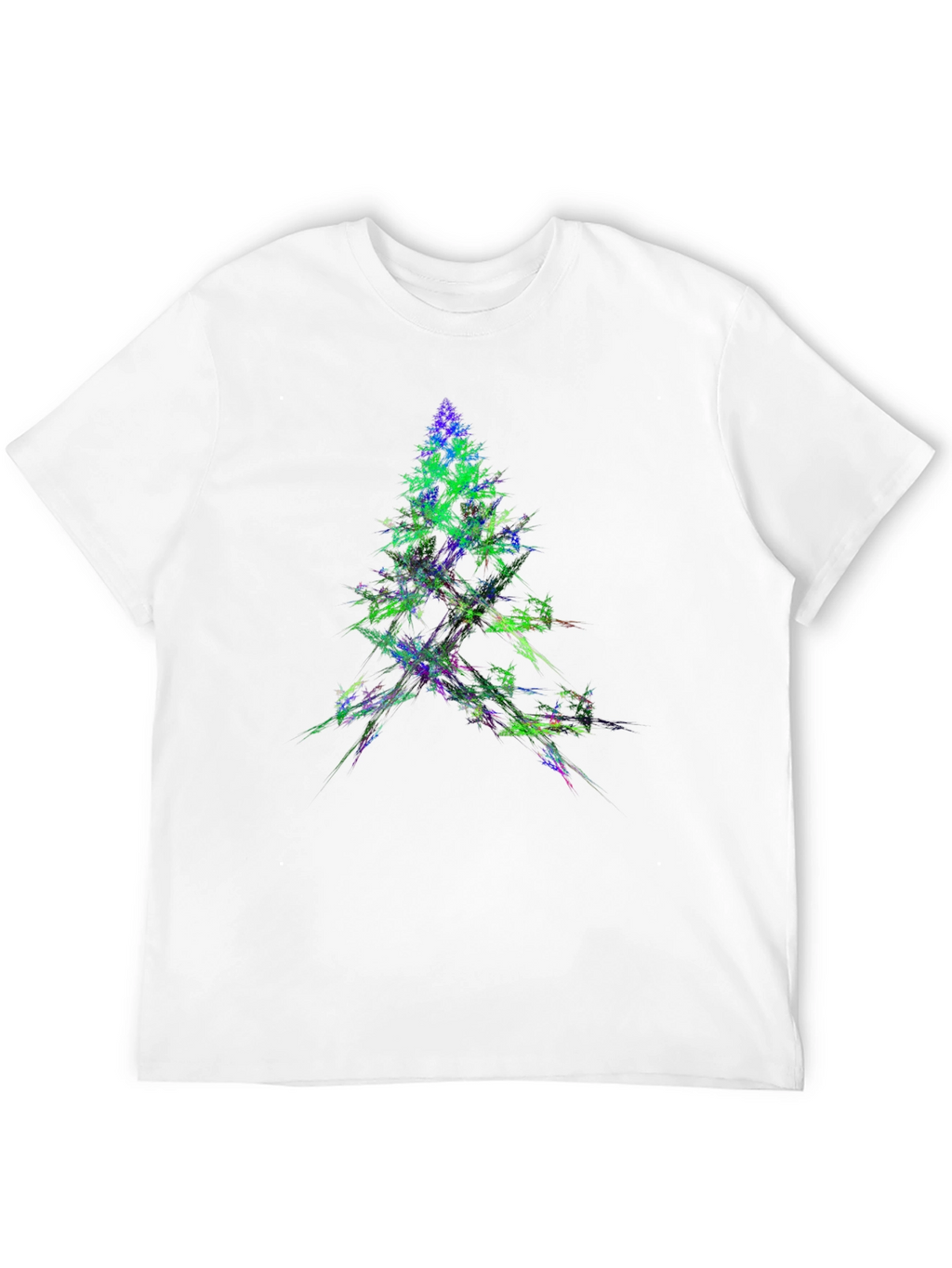 Abstract Christmas Tree Graphic Black T-Shirt