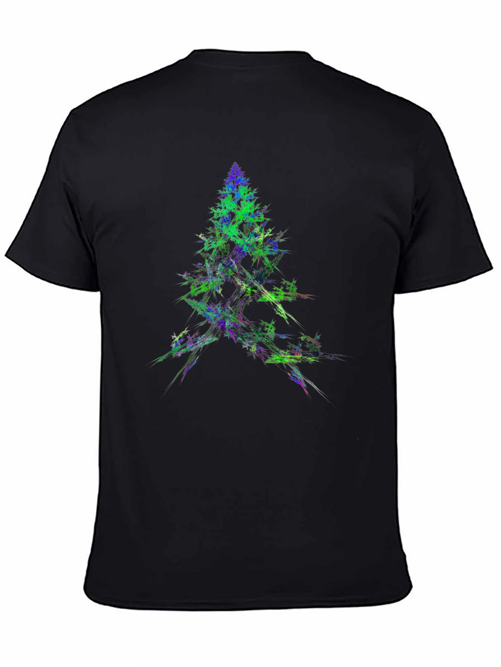 Abstract Christmas Tree Graphic Black T-Shirt