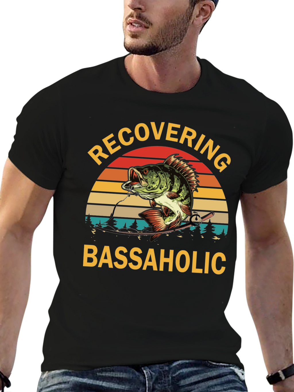 Recovering Bassaholic Fishing T-Shirt