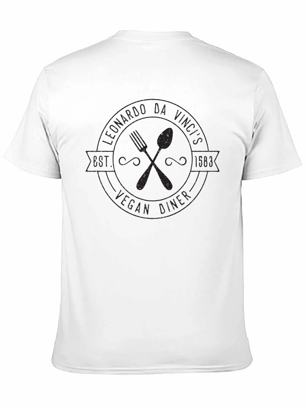 Leonardo Da Vincis Vegan Diner Black Graphic Tee