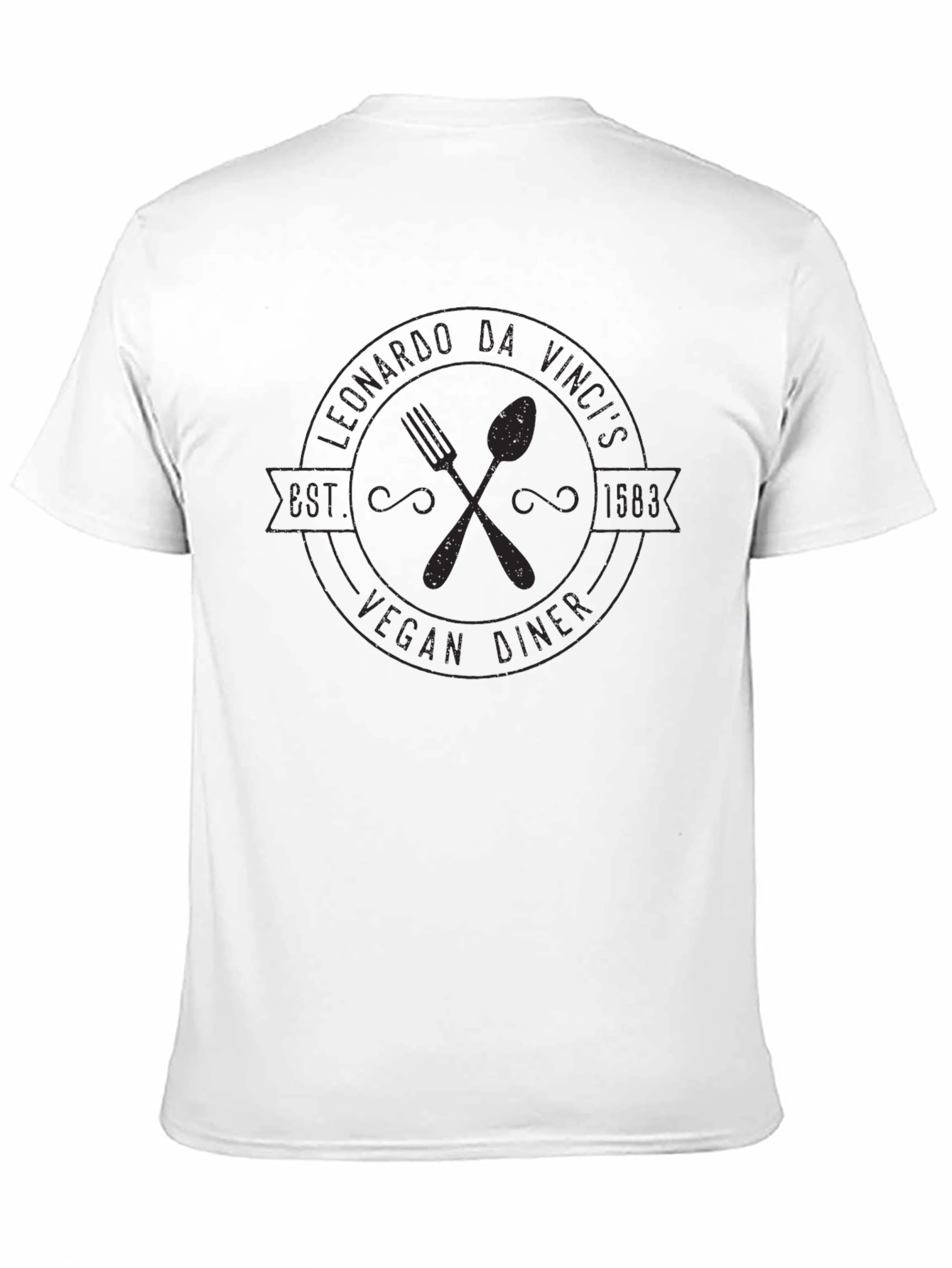 Leonardo Da Vincis Vegan Diner Black Graphic Tee