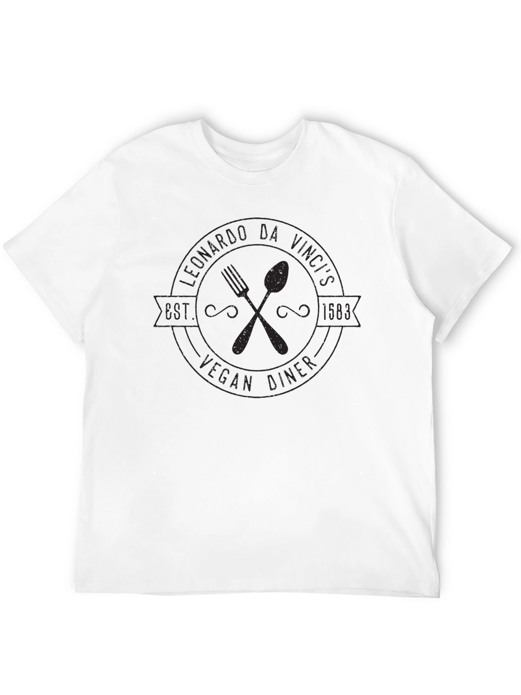 Leonardo Da Vincis Vegan Diner Black Graphic Tee