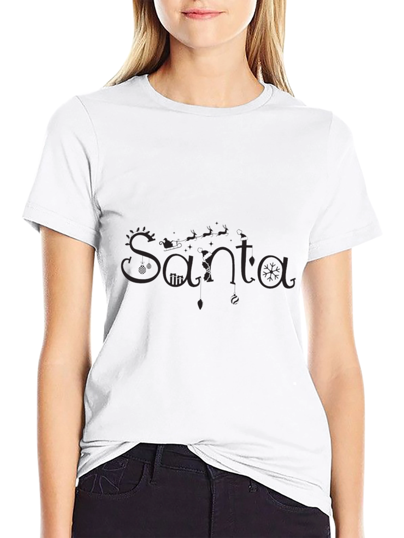 Santa Fine T-Shirt - Holiday Cheer