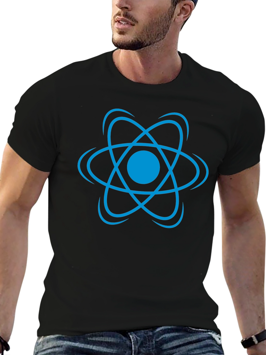 React Atom T-Shirt - Black Graphic Tee