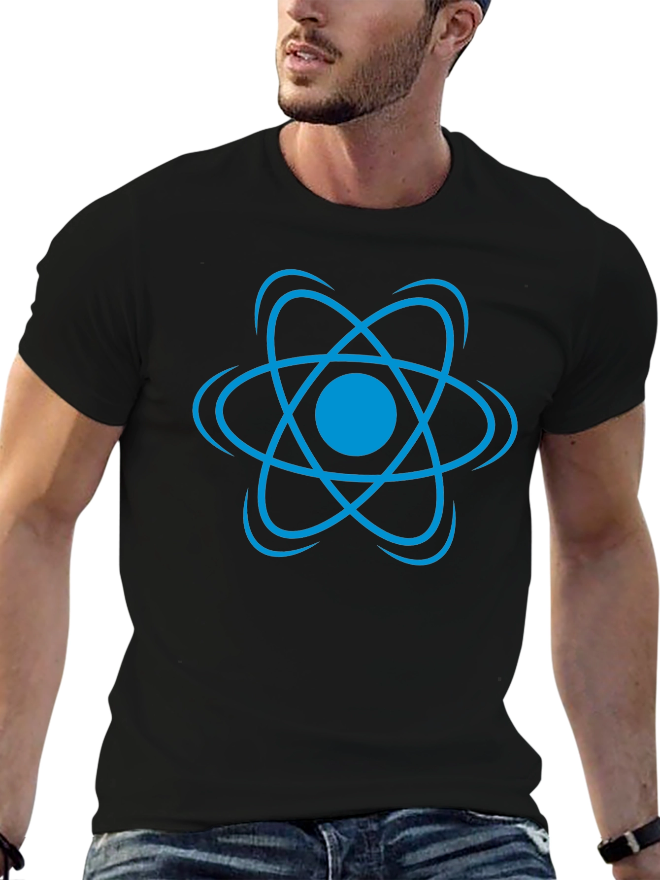 React Atom T-Shirt - Black Graphic Tee