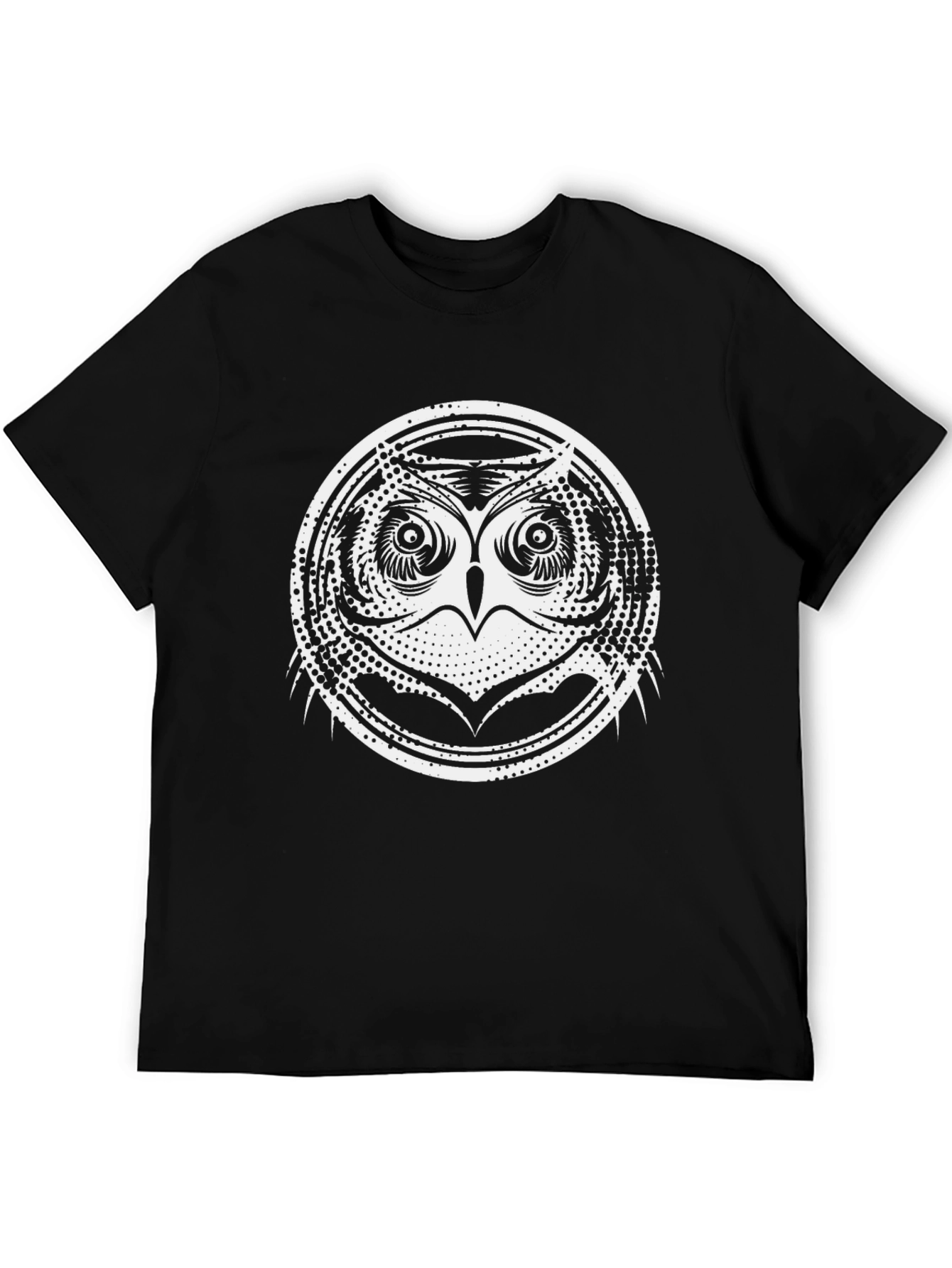 Cool Owl Graphic Print Black T-Shirt