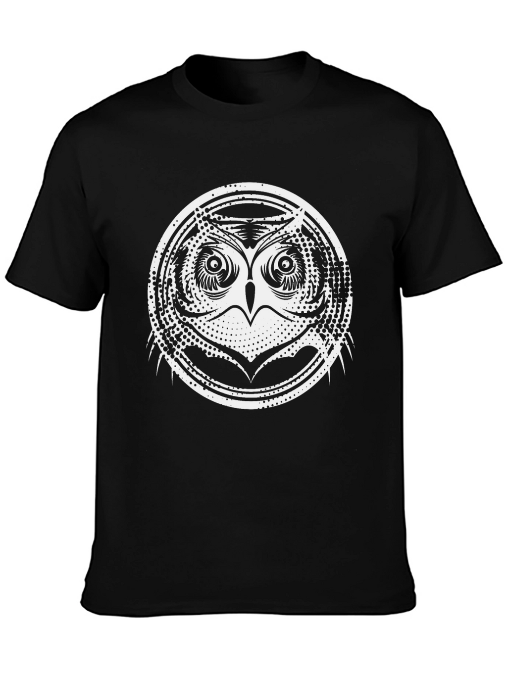 Cool Owl Graphic Print Black T-Shirt