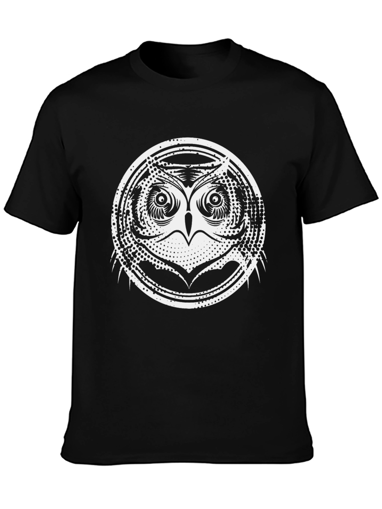 Cool Owl Graphic Print Black T-Shirt