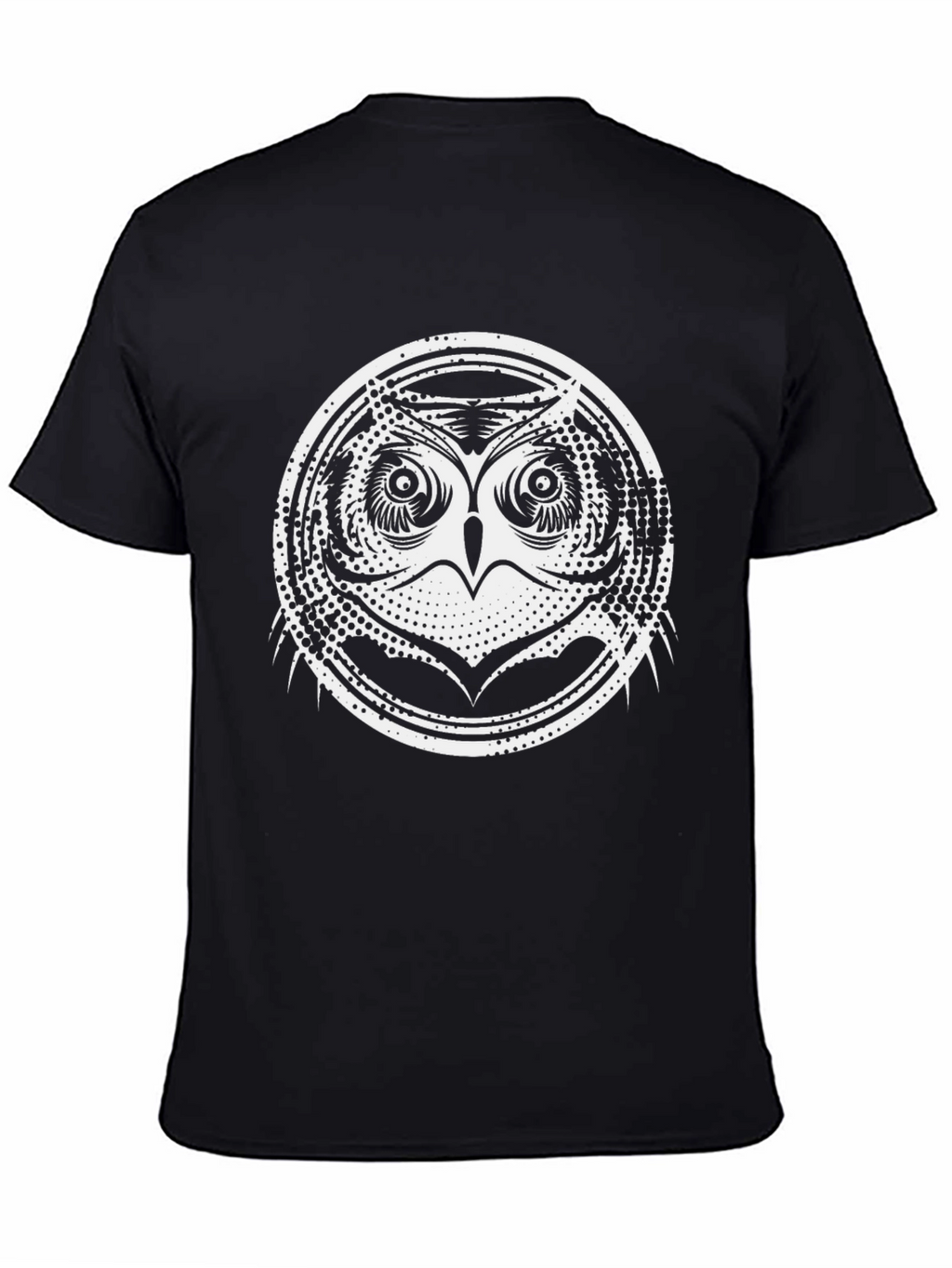 Cool Owl Graphic Print Black T-Shirt