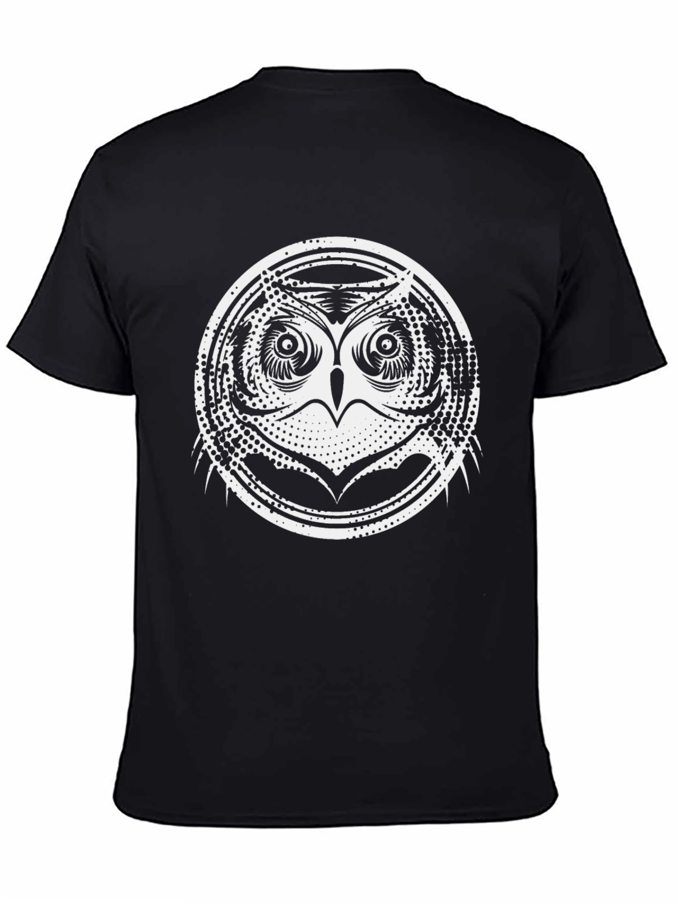 Cool Owl Graphic Print Black T-Shirt