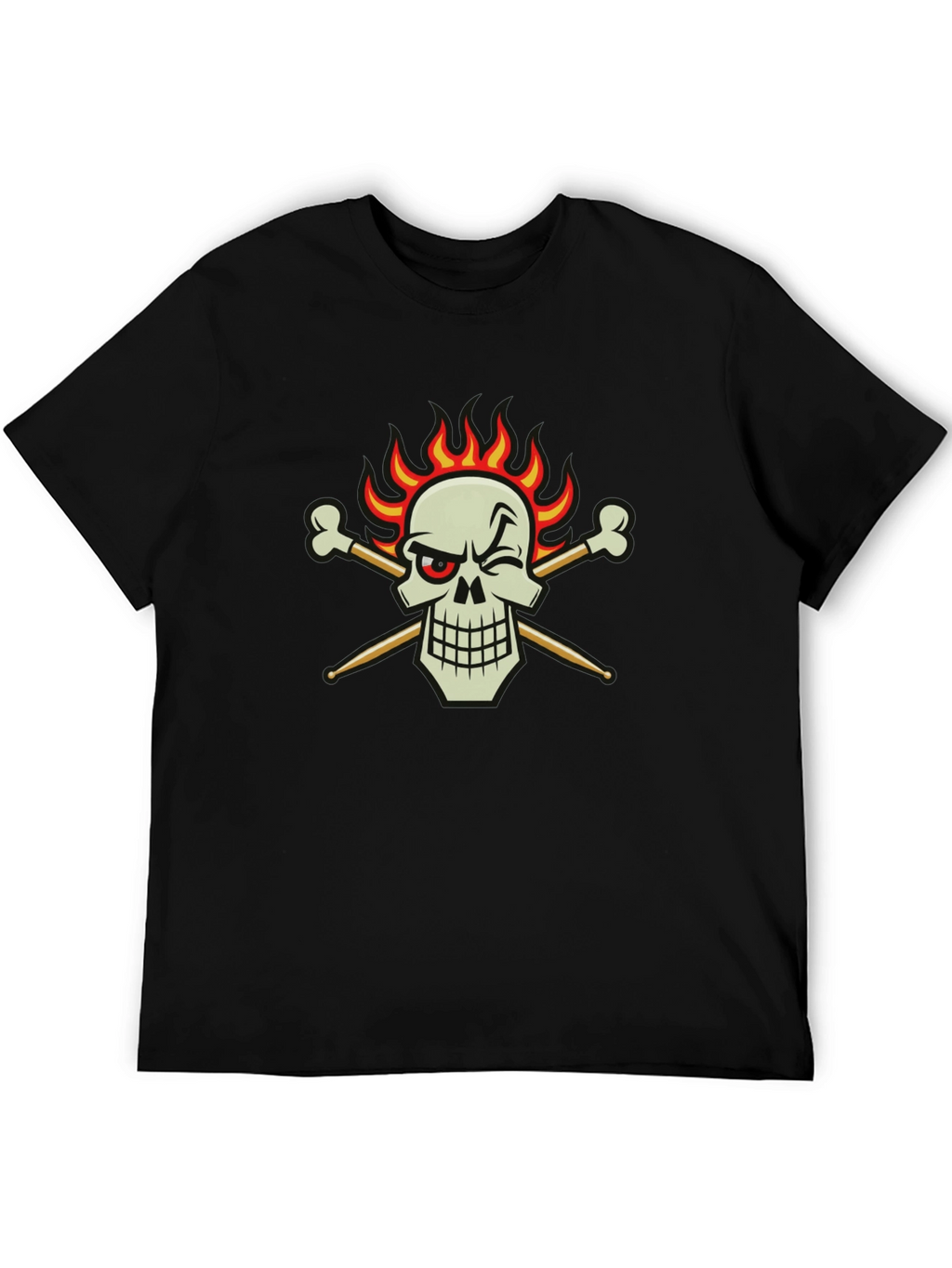 Skull & Drumsticks Black T-Shirt