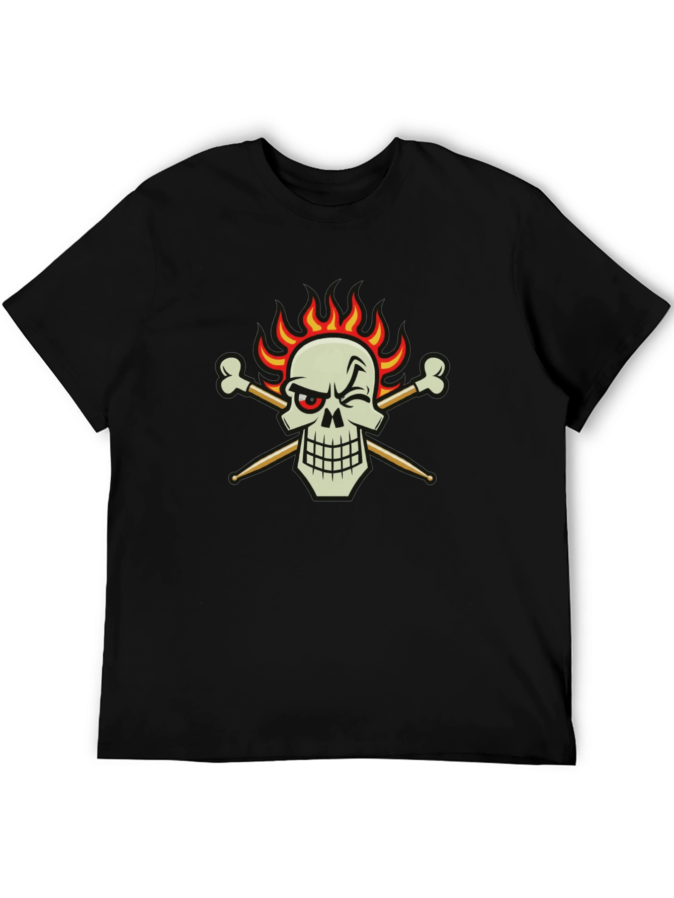 Skull & Drumsticks Black T-Shirt