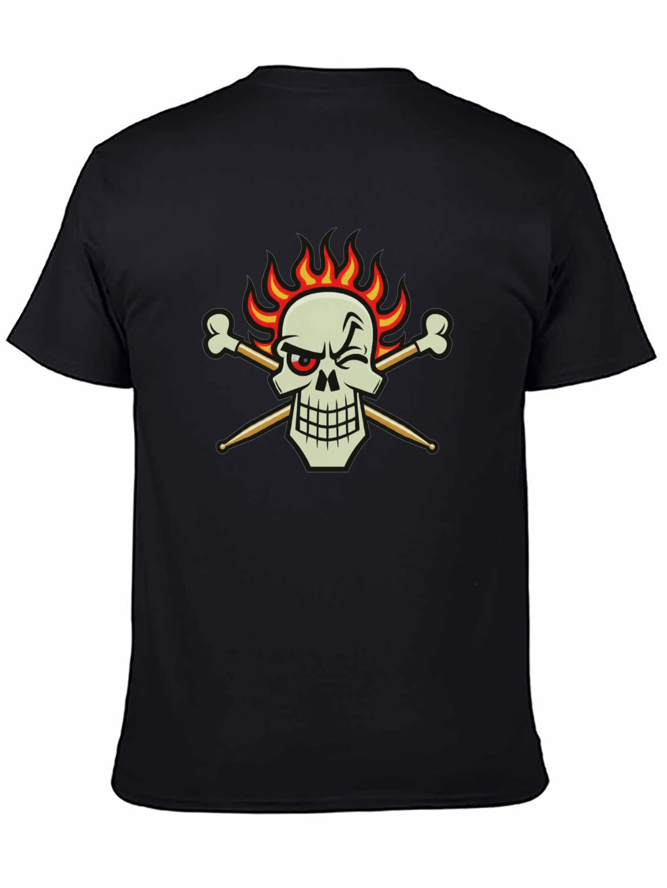 Skull & Drumsticks Black T-Shirt